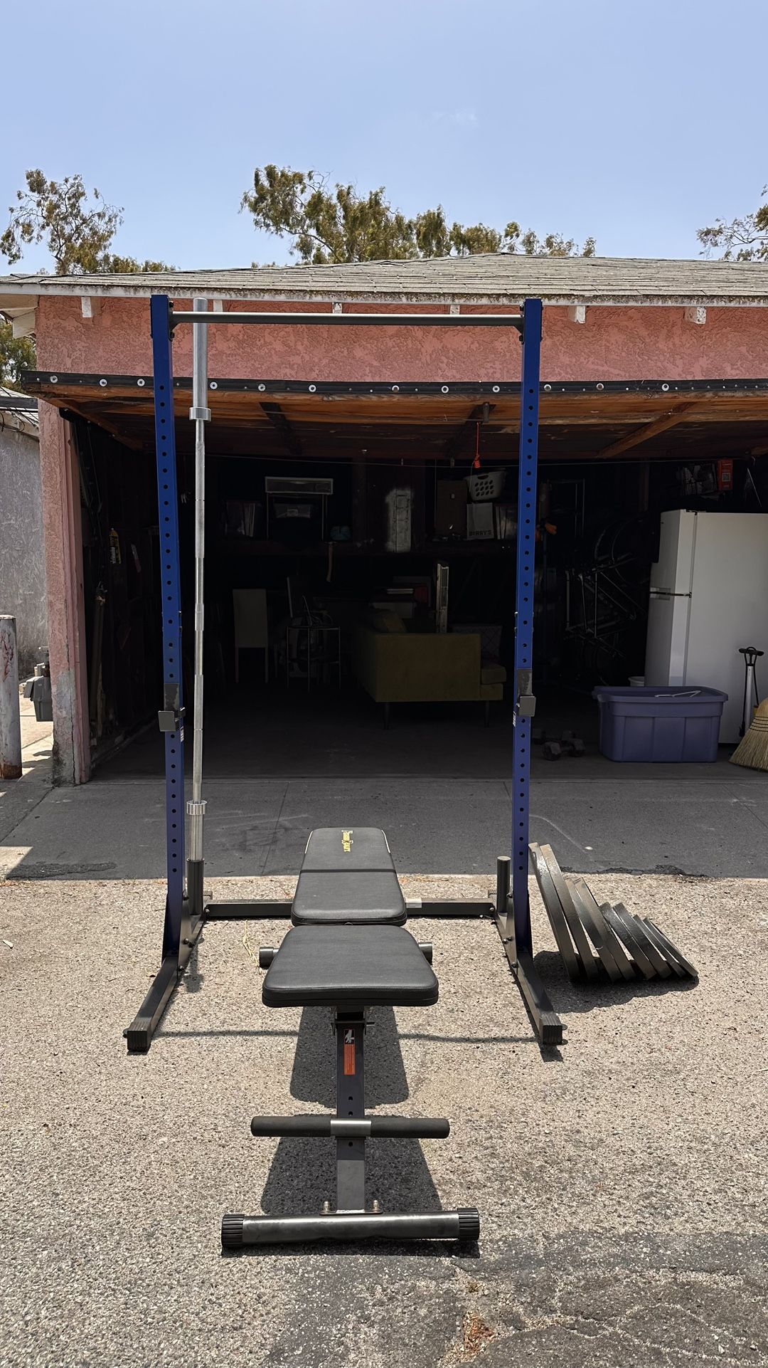 Fuel Squat Rack With Bench & Weights