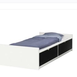 White Single Bed Frame IKEA Flaxa