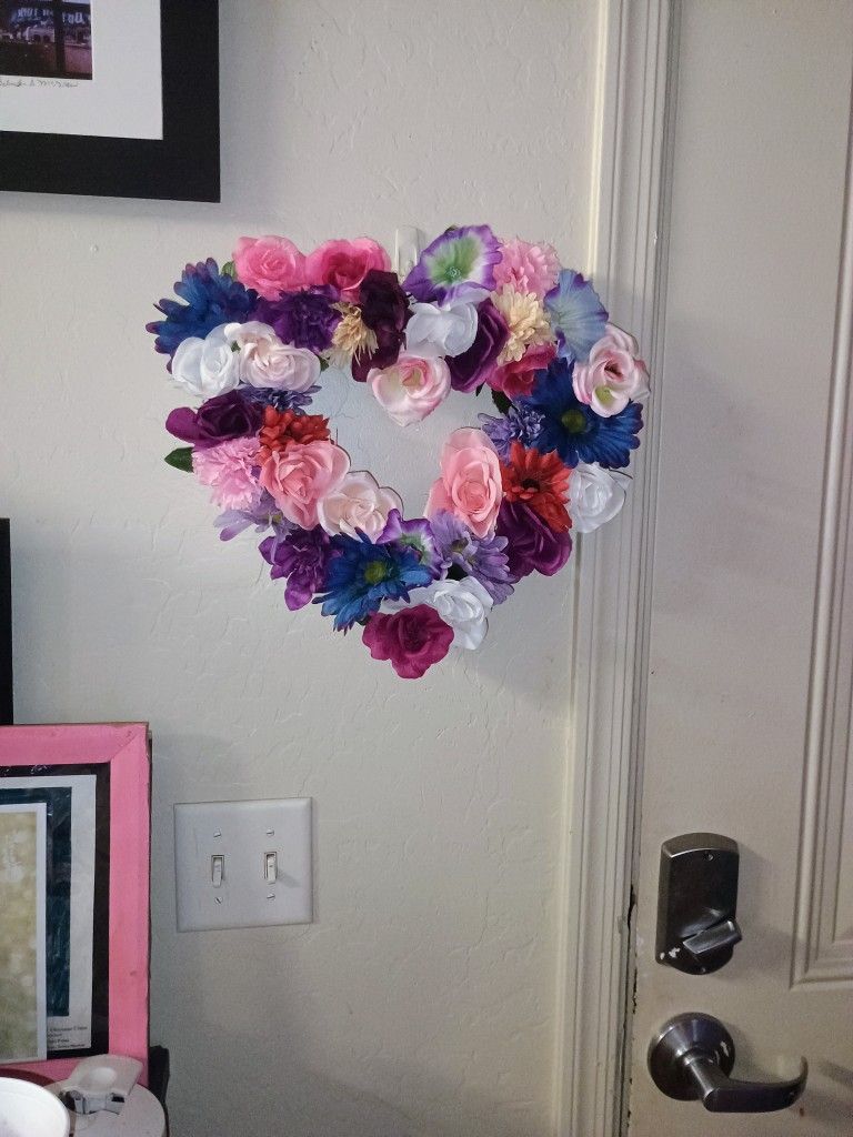 Handmade Floral Heart Wreath