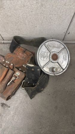 Leather Tool Belt with Tie Wire Reel