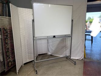 SUPERIOR ESSENTIALS Silver Frame Rolling Whiteboard