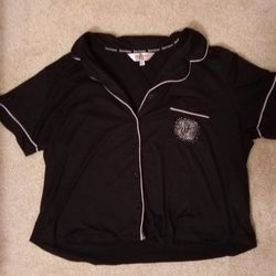 Cropped juicy couture button up pajama shirt