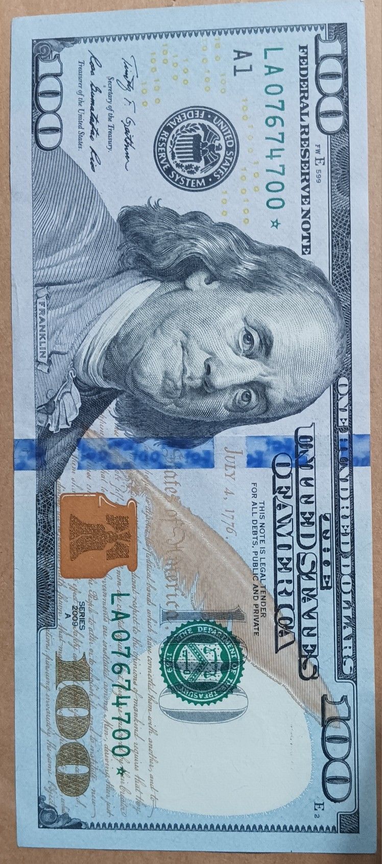 Uncirculated 2009 A 100 Dollar Star Note