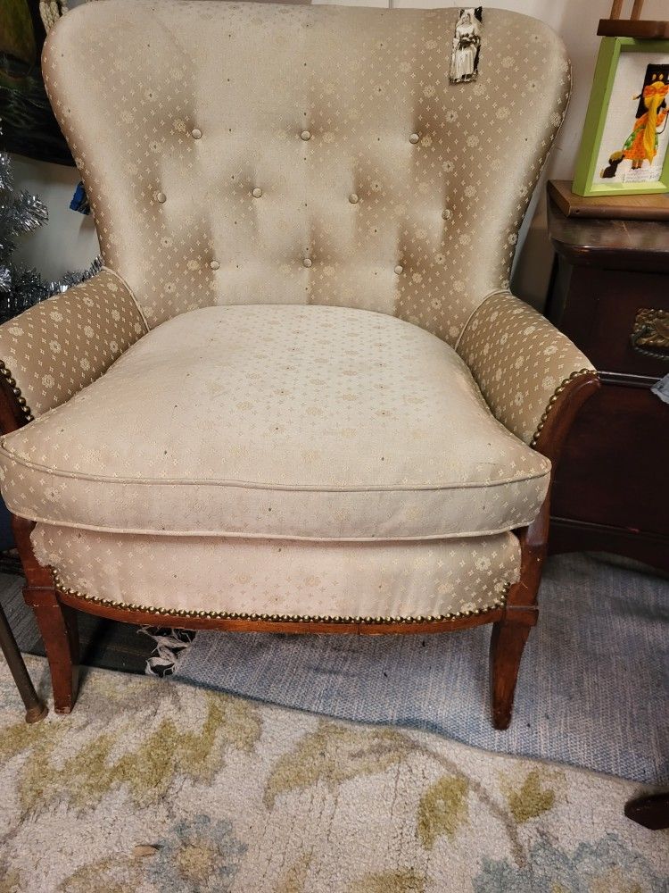 1940's Hollywood Regency Wingback Arm Chair