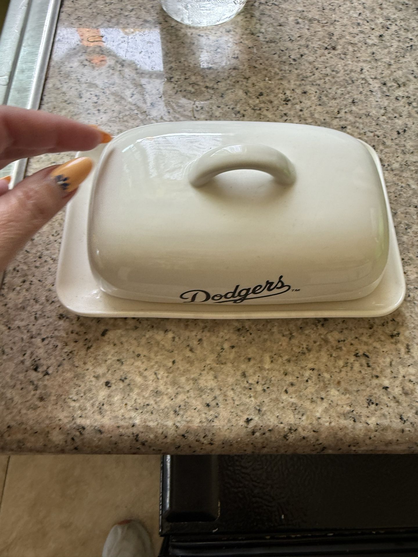 Dodgers butter Container Porcelain