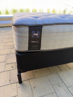 Sealy Twin Bed Mattress, Boxspring + Frame