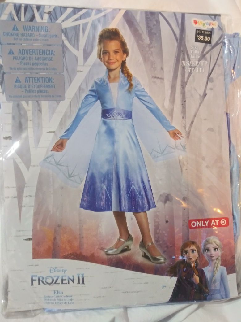 ELSA Frozen II Child Costume. New. Size X-Small 3-4T Toddler