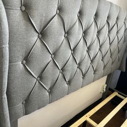 Gray queen size bed frame