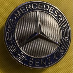 Blue Front Hood Bonnet Emblem Badge Logo For Mercedes Benz C E S CLK Class 57mm