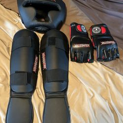 Youth MMA headgear/shin Guards/gloves