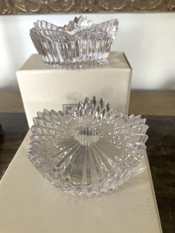 Mikasa crystal candle holder set