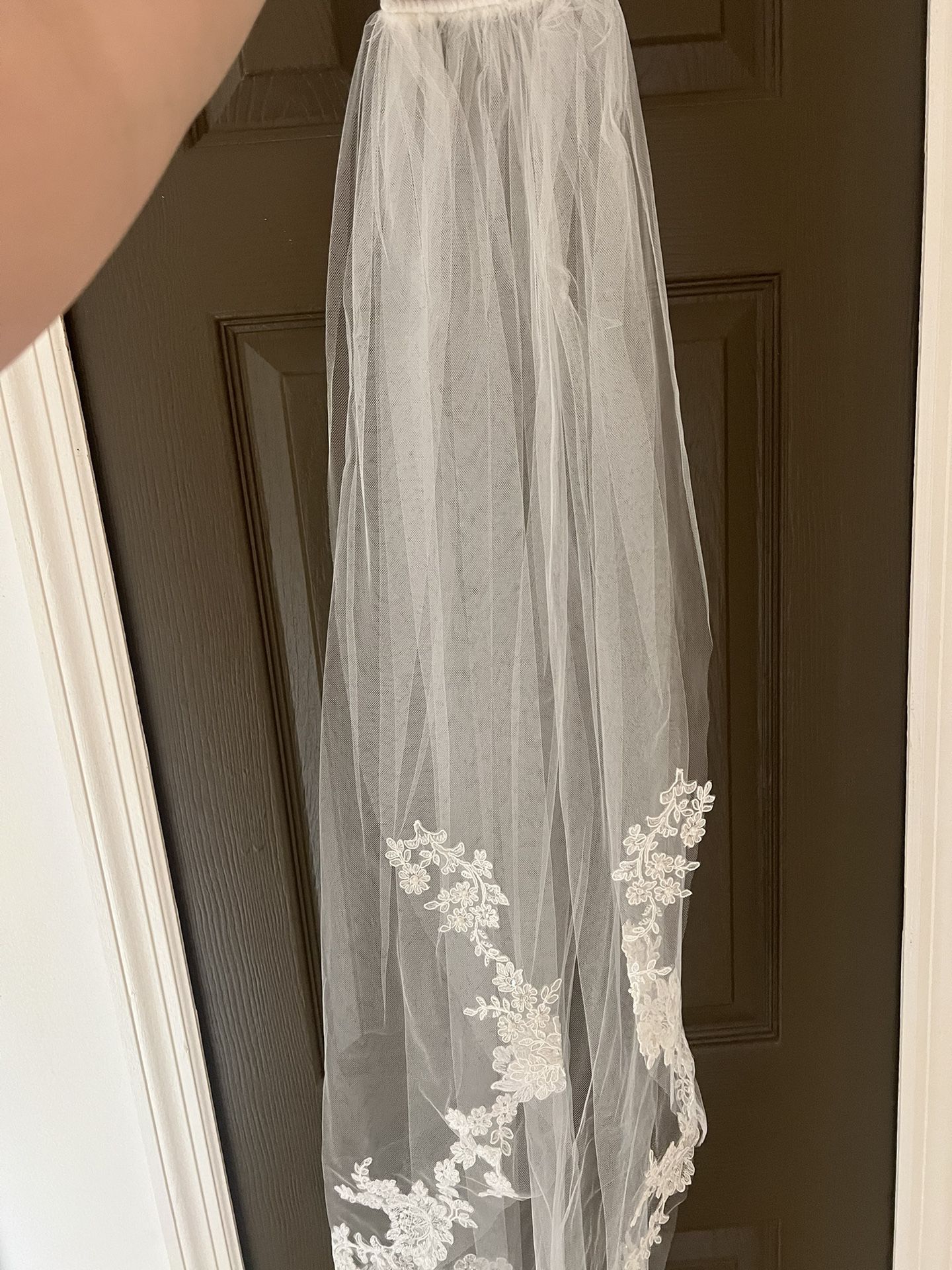 Ivory Beaded Wedding Veil