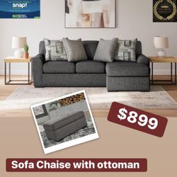 Sofa Chaise With Ottoman 