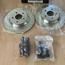 Rear Rotors Brake Pads Set Mercedes Benz 07-08 CL550,10-13 S400