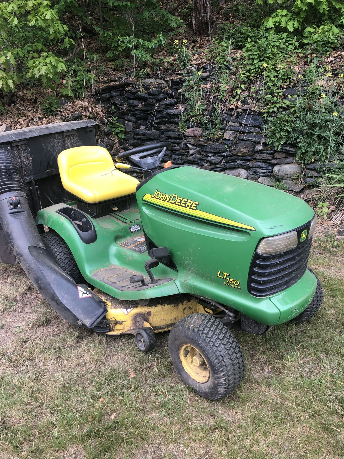 PRICED TO SELL: John Deere LT 150 Mower With Bagger And Large Bin - Willing To Sell Each Separately Y