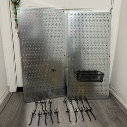 2-Pack Wall Control 32in Tall x 16in Galvanized Steel Pegboard And 1/4in Pegboard Pegs Pack