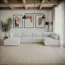 Henredon Murphy Fabric [ Feedback Modular Sectional with Ottoman