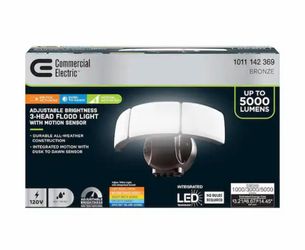 1000/3000/5000 Lumen Select Integrated LED Selectable 5CCT Bronze Dusk to Dawn or Motion Sensing Flood Light
