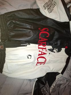 Scarface Leather Jacket Black and White
