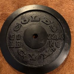 ☝️ Vintage GOLDS GYM BARBELL .75 Cents  Per Pound 50 Lb Standard Weight Plate One ☝️ 