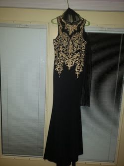 Black and gold long dress