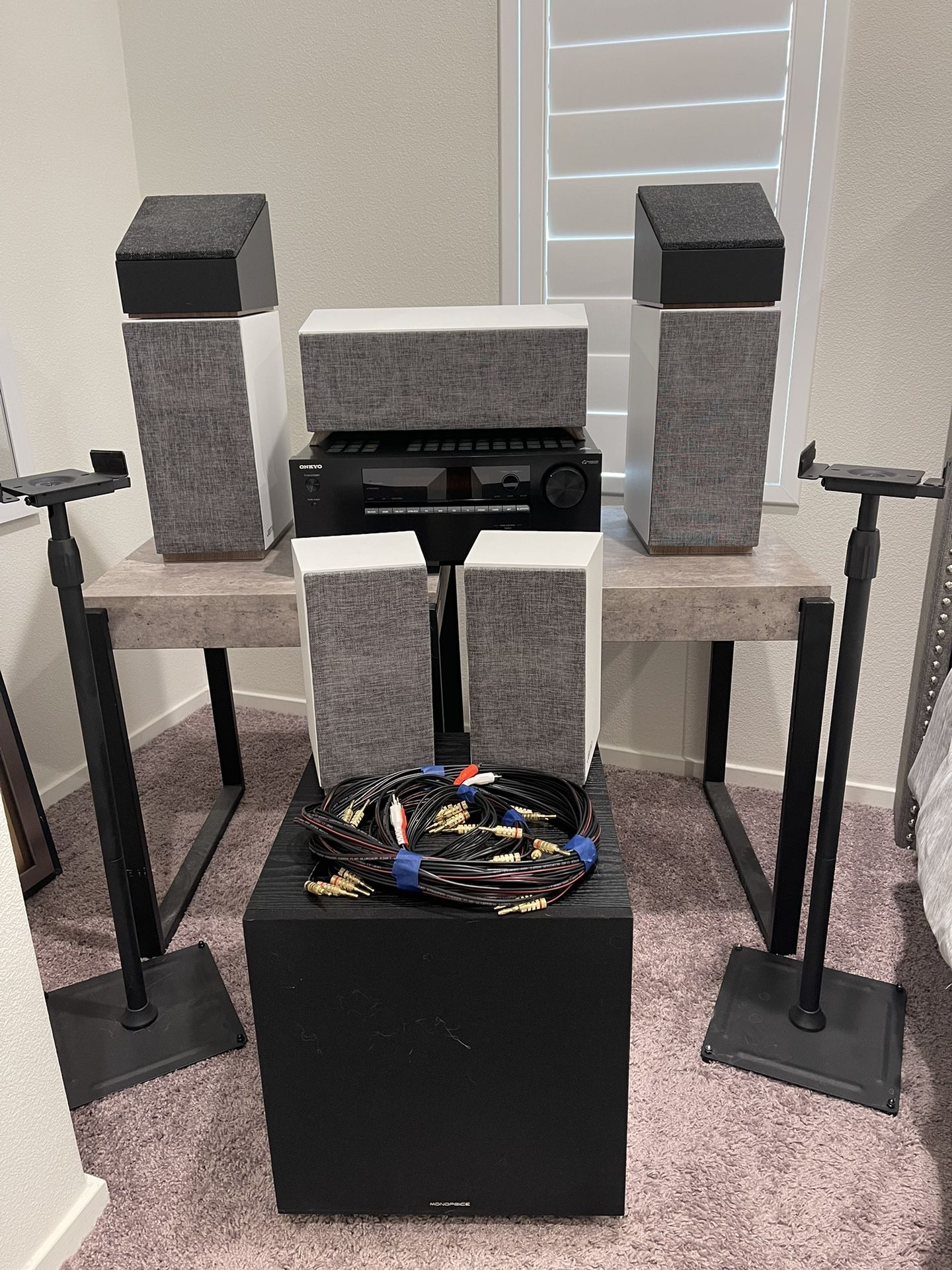 7 Speaker Dolby Atmos Surround Sound Set Up With Receiver And 12incb Sub