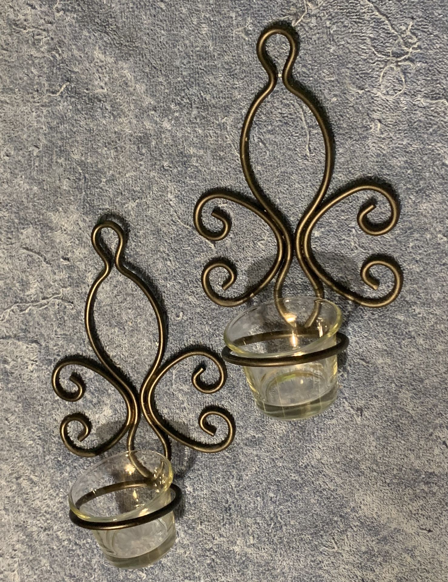 Two Piece Wall Candle Holder Set