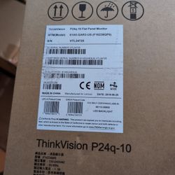 New In Box Lenovo ThinkVision P24q-10 23.8” Wide QHD IPS Monitor 2560x1440