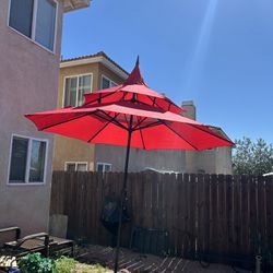 9" FT Pagoda Market Umbrella Patio Color: Red Base Not Included 