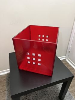 IKEA LEKMAN Storage Organiser Box Fit to Kallax Expedit Shelf - Rare Red color Plastic
