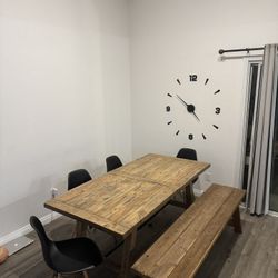 Dining Table With chairs & Custom Bench