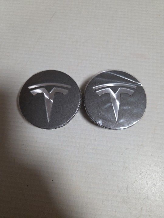 New Tesla X-3 Charcoal & Machined Center Cap (Set Of 2) #XWC-1385-01 56mm 2.25"
