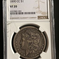 1890-CC Morgan Silver Dollar VF20