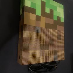 Xbox One S Minecraft Edition with power cord