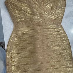 Herver Lever Dress GOLD