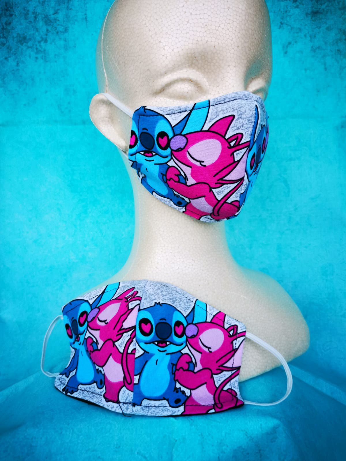 Kids Face mask (Stich & angel): Hand made mask, reversible, reusable, washer and dryer safe. #girls clothes #MAC Makeup #halloween
