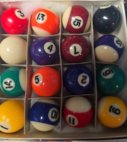 Complete Miniature Billiard Ball Set