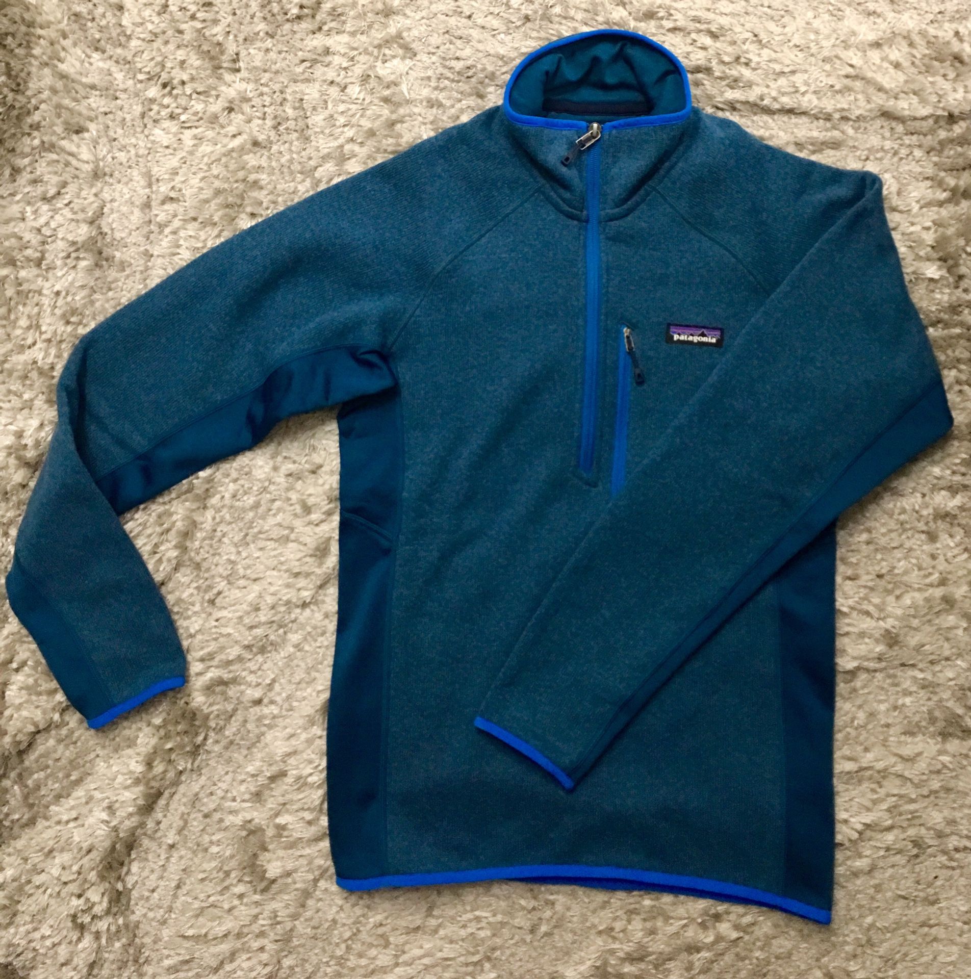 NEW Patagonia Men’s Big Sur Blue 1/4 Zip Better Sweater Pullover XS