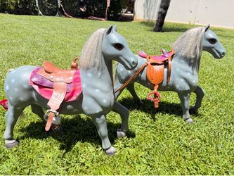 American girl horses with saddles