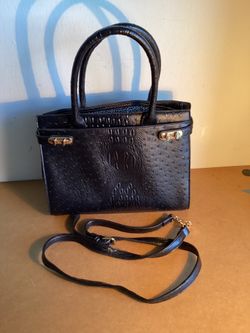 Black faux leather handbag, removable shoulder strap