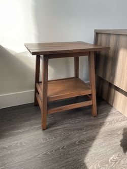 Wood End Table with Lower Shelf