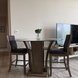 Glass Table with 2 Chairs