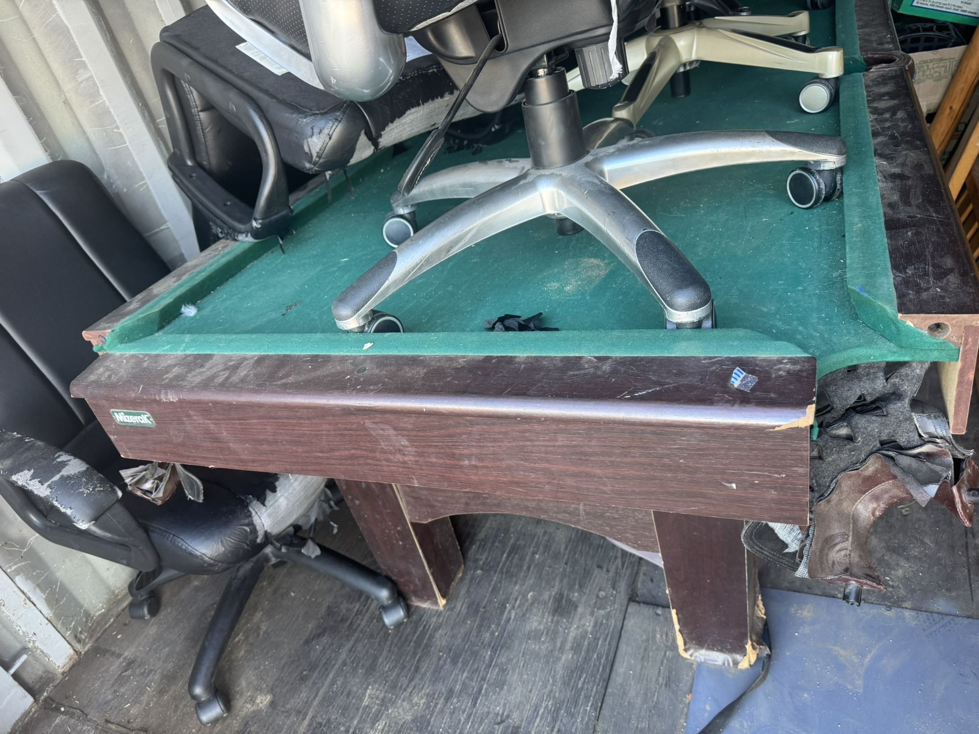 Pool Table With Balls And Cue Sticks