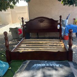 King Bed Frame  + 2 Box Springs 