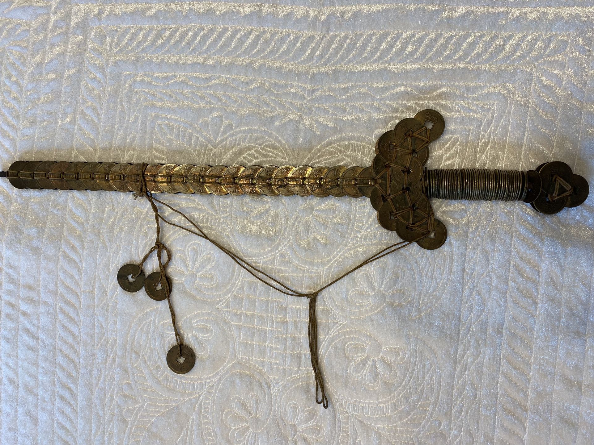 Vintage Antique Chinese Coin Sword Good Luck Talisman