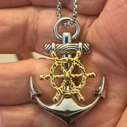 Thick, Heavy And Solid Anchor Pendant Necklace