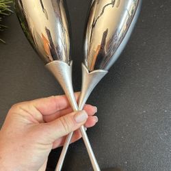 Elegant Silver coated Champagne Flutes