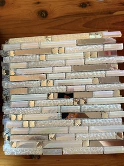 Glass & Metal Tile Set Of 5
