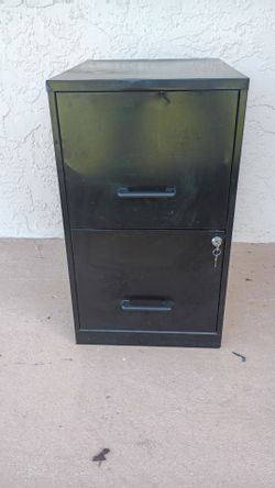 Black Two Drawer File Cabinet with Keys