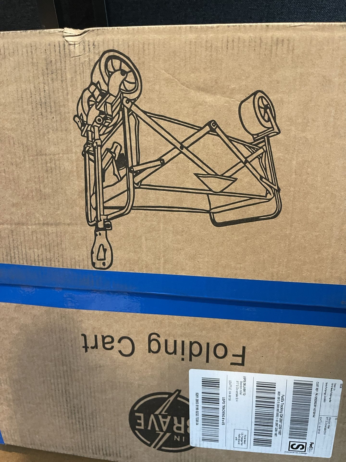 Large Portable Folding Cart 29”x19”